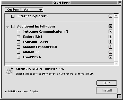 The Custom Install Options