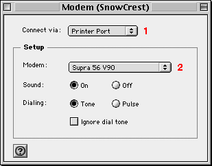 The Modem Control Panel