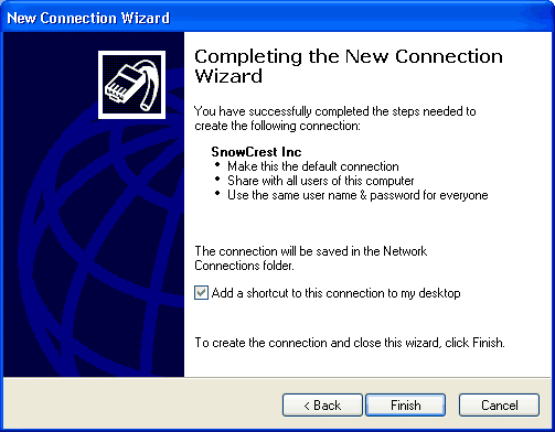 New Connection Wizard