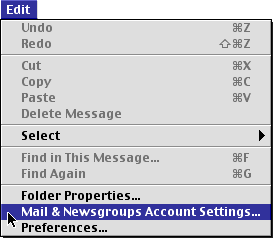 Mail Preferences Menu